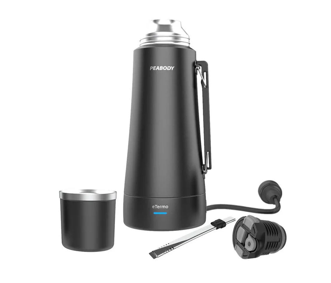 Termo Peabody PE-ETA1001N con bombilla y mate