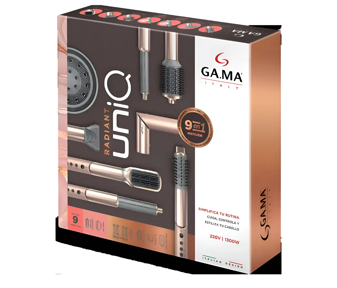 Cepillo GAMA Uniq Multistyler vibrance 8 en 1