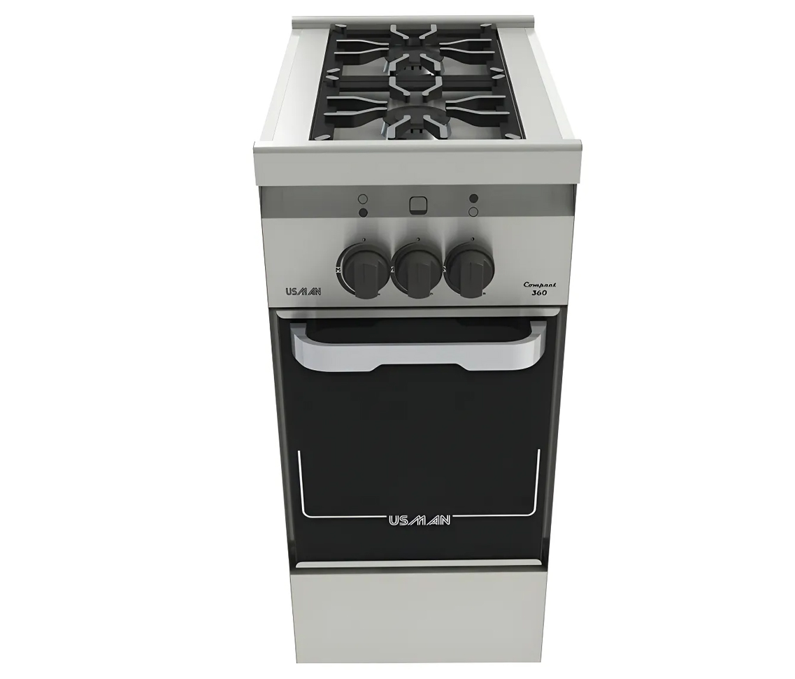 Cocina Usman Compact 360 2 Hornallas-Acero inox.