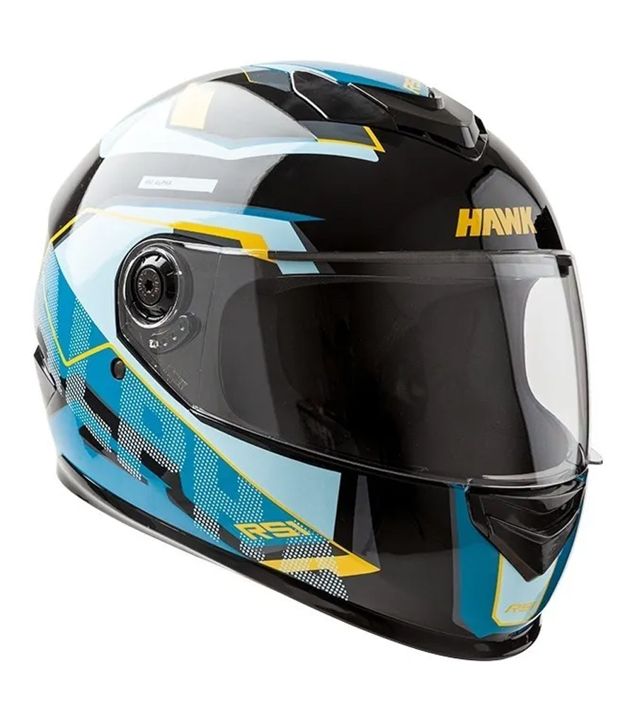 Casco Hawk RS1 Alpha Negro-Celeste