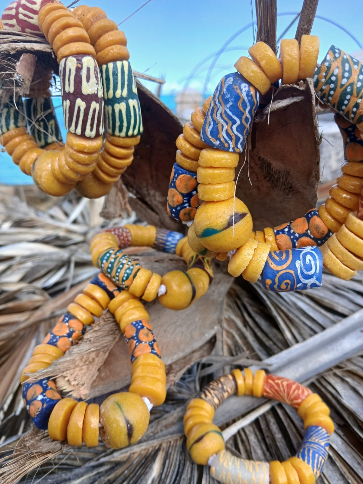 Handmade African Queen Mother Bead Bracelets
