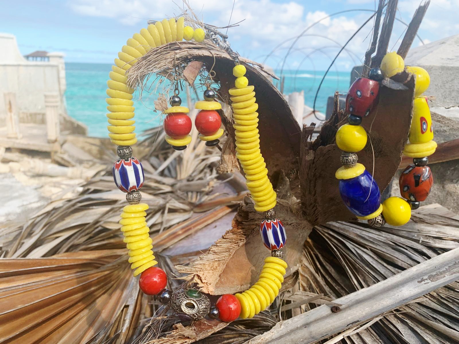 Colorful Trini Flavored Beaded Necklace Set