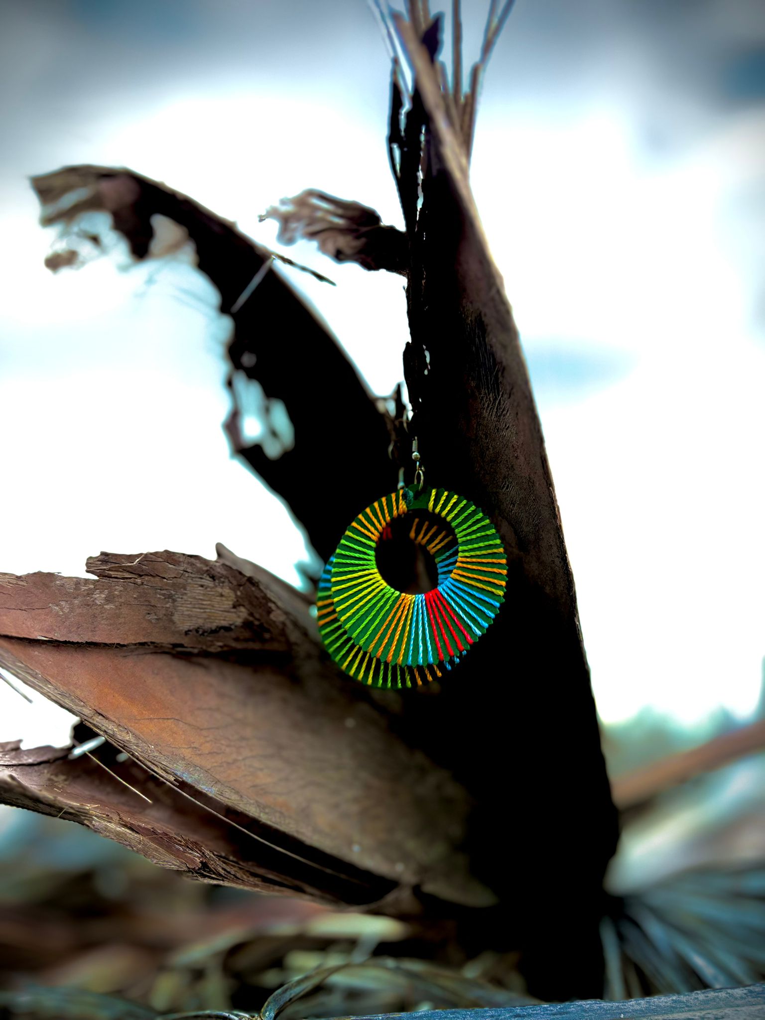 Afri-Caribbean Handcrafted Colorful Hoop Earring