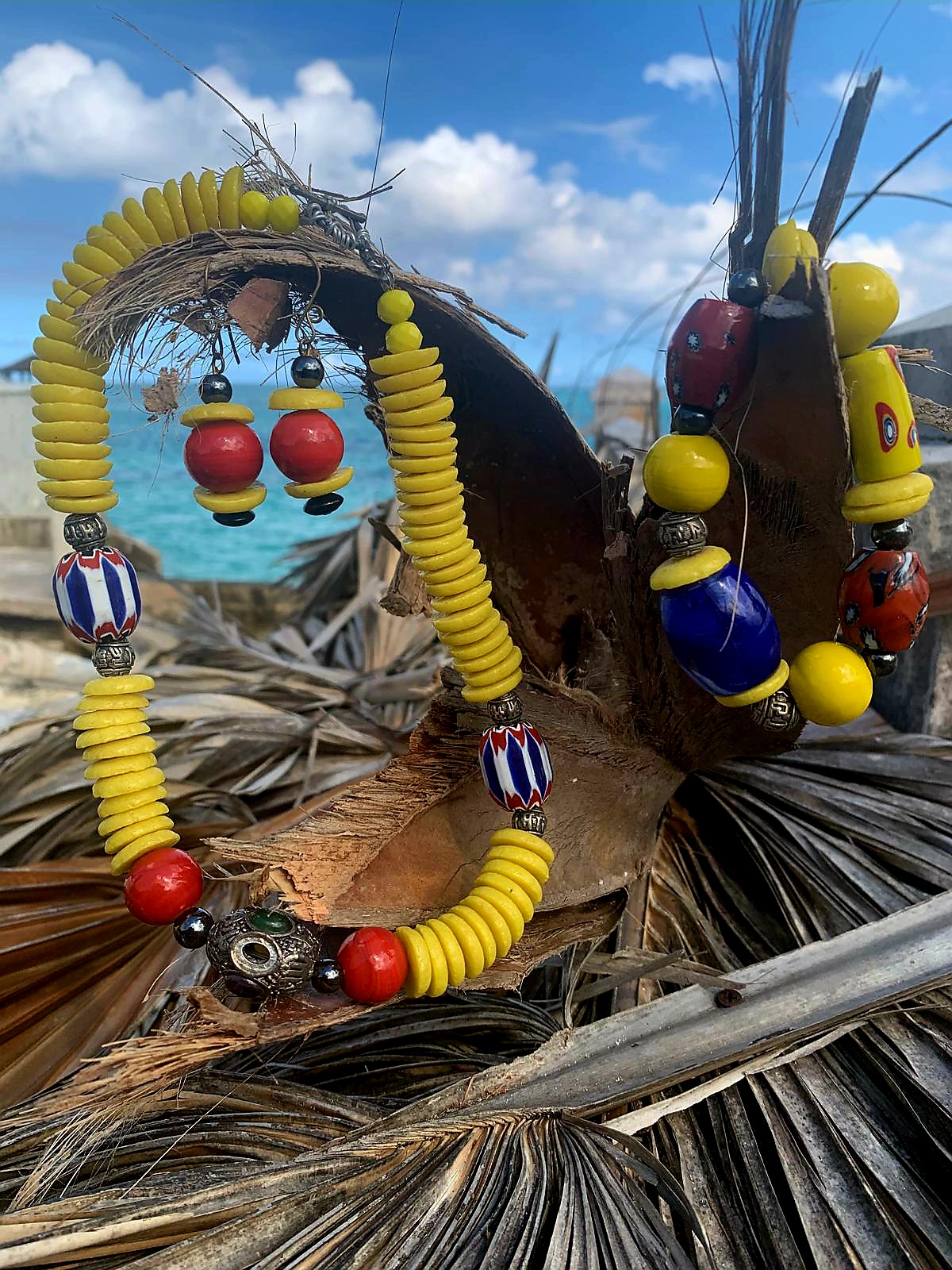 Colorful Trini Flavored Beaded Necklace Set