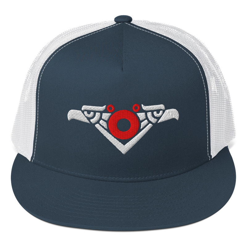 Mexico Mayan Bird Embroidered Foam Trucker Cap