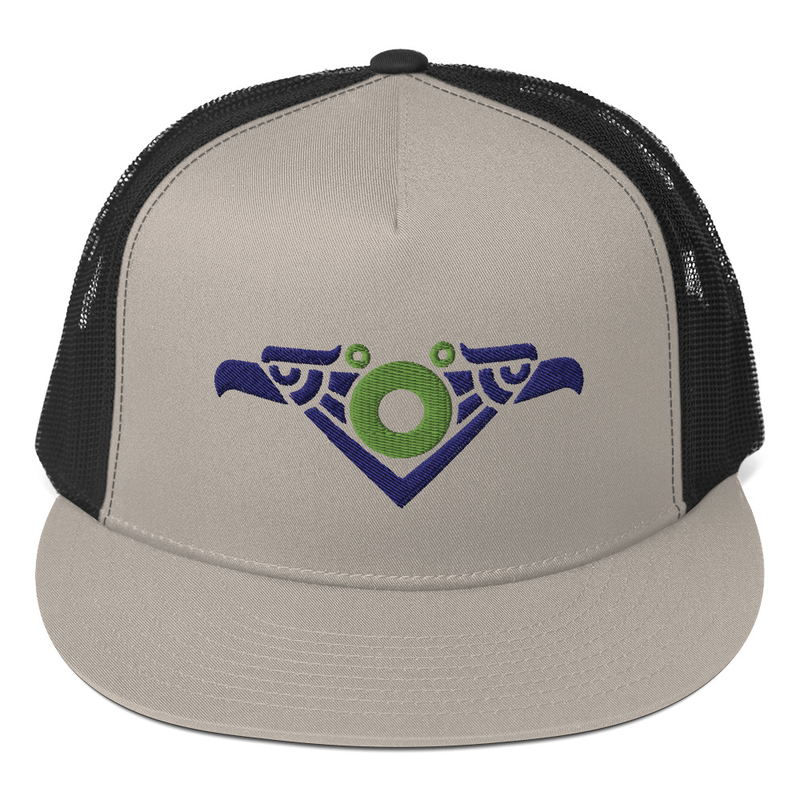 Mexico Mayan Bird Embroidered Foam Trucker Cap