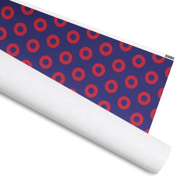 Red Circle Donut Wrapping Paper Roll - IHT