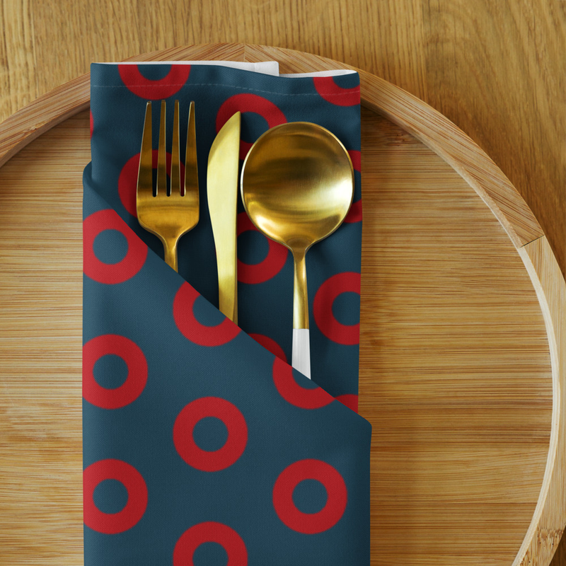 Red Circle Donut Cloth Napkin Set of 4 - YEM