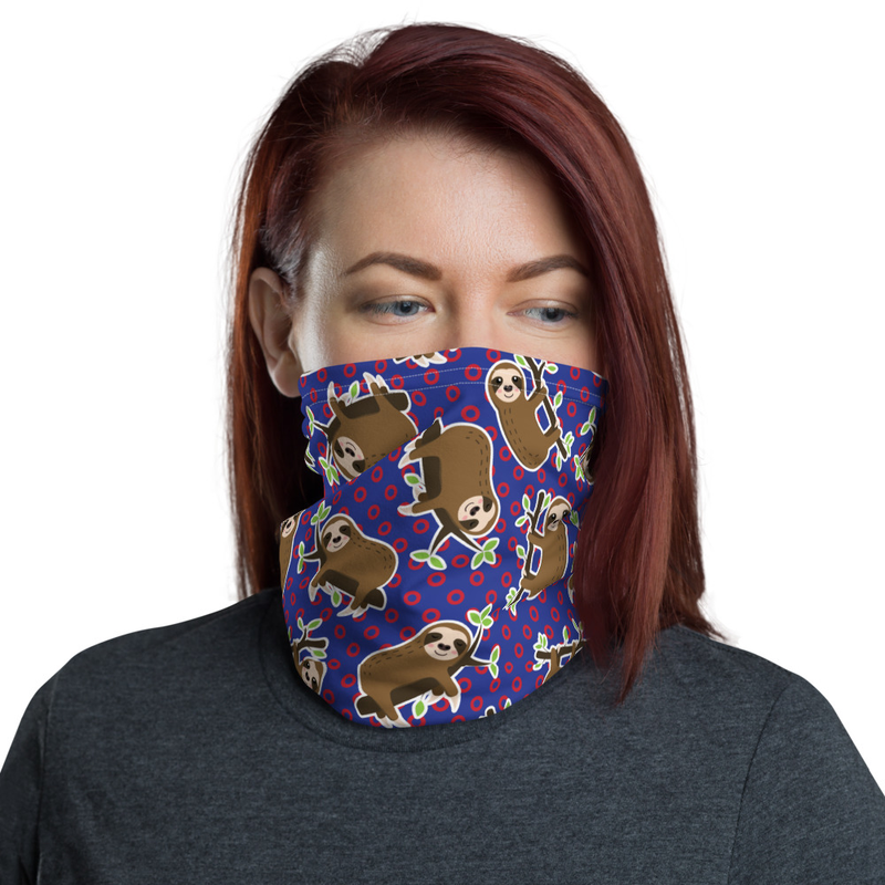 Sloth Donut Face Mask Coverlet,Neck Gaiter, Phish Sloth Face Mask, Face Mask Cover, Coverlet, Phish Face Mask, Phish Face Mask Cover