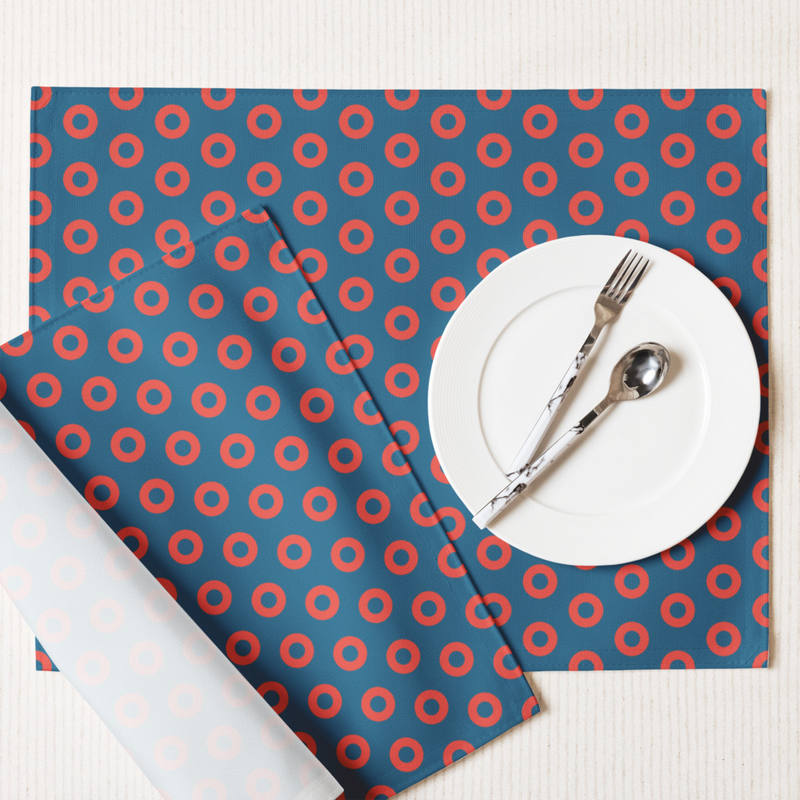 Red Circle Donut Placemat Set of 4 - HEX