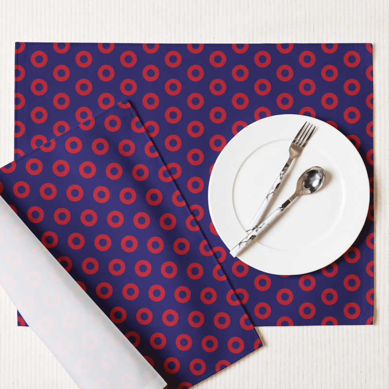 Red Circle Donut Placemat Set of 4 - IHT