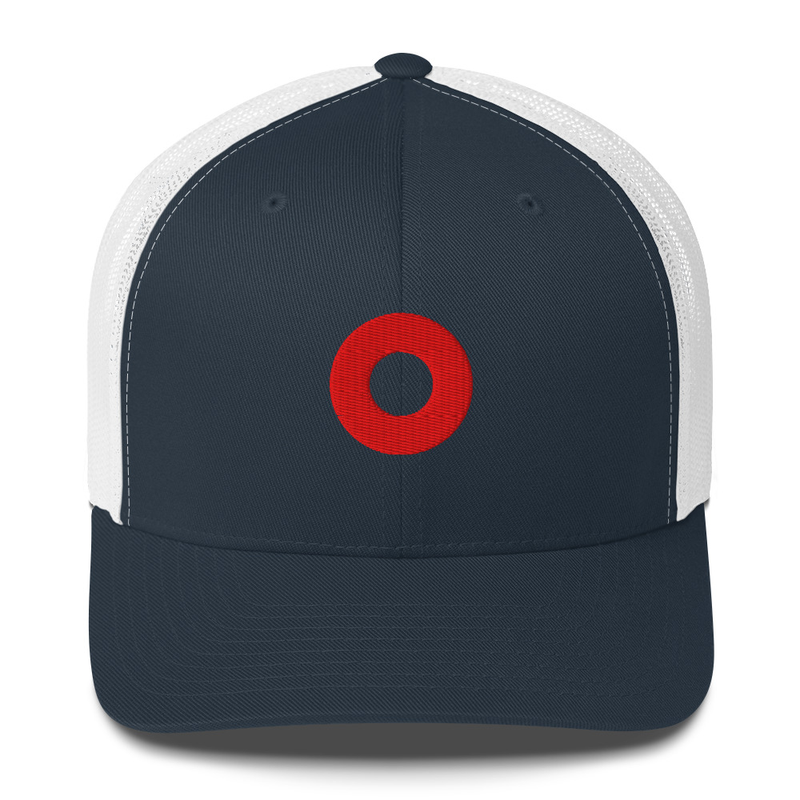 Red Circle Donut Embroidered Hat