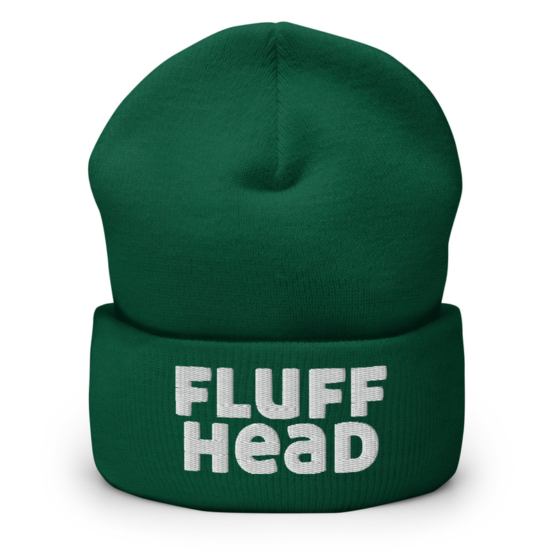 Fluff Head Embroidered Cuffed Beanie