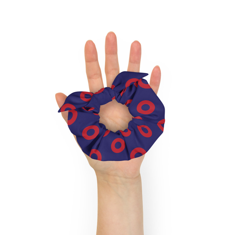 Red Circle Donut Scrunchie - Fishman Donut - Red  Womens - Red Donut Hair Bob- Fishman  Hair Tie- Phᴉsh Womens - Phᴉsh Women