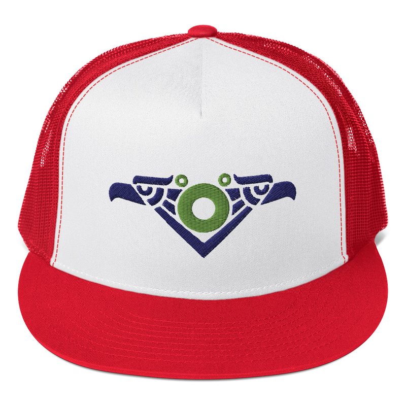Mexico Mayan Bird Embroidered Foam Trucker Cap