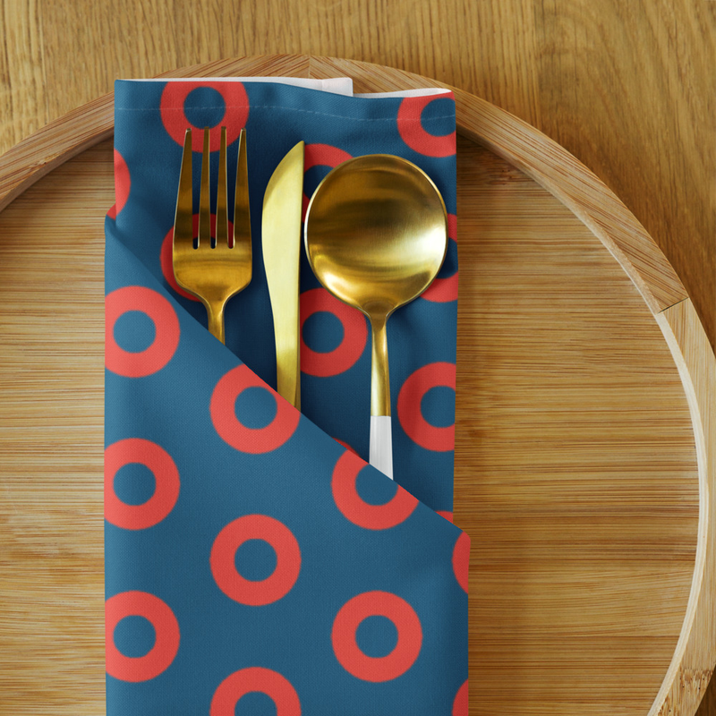 Red Circle Donut Cloth Napkin Set of 4 - HEX