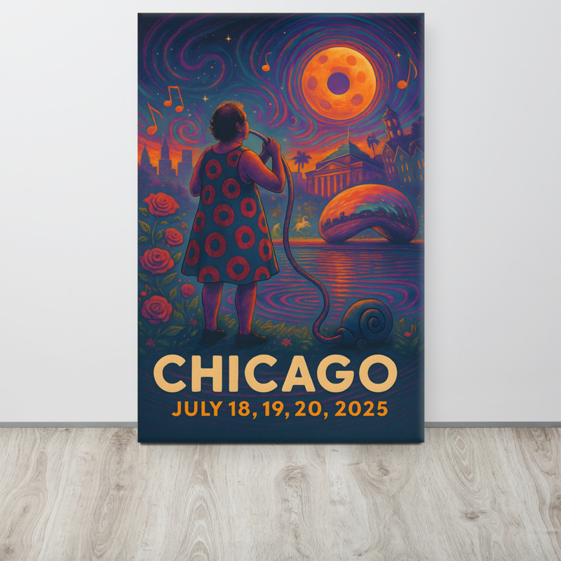 Phish Canvas Summer Tour 2025 Chicago Lot Canvas Phish Print