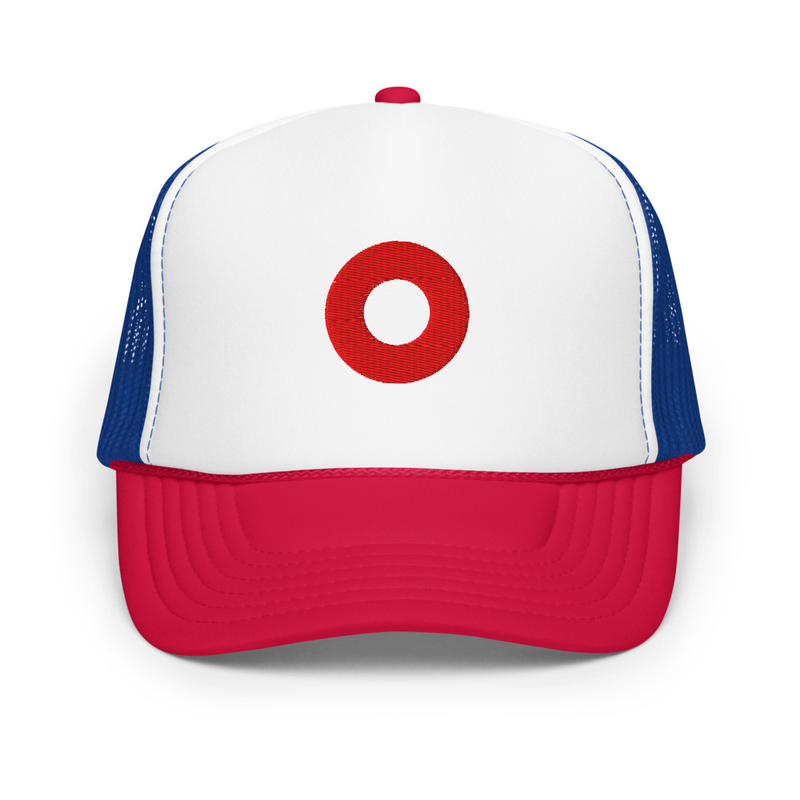 Red Circle Donut Embroidered Foam Trucker Hat