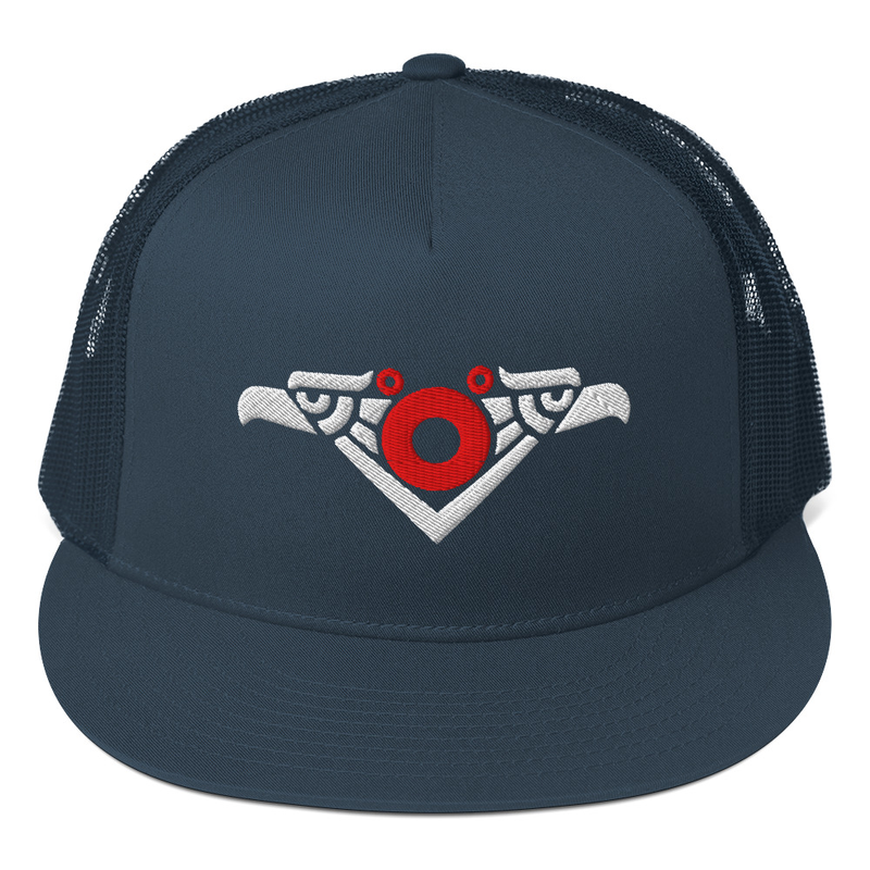 Mexico Mayan Bird Embroidered Foam Trucker Cap