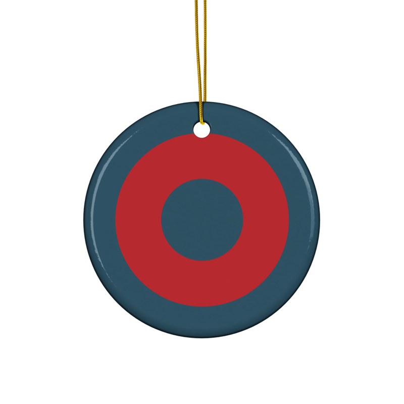 Red Circle Donut Ceramic ornament 
