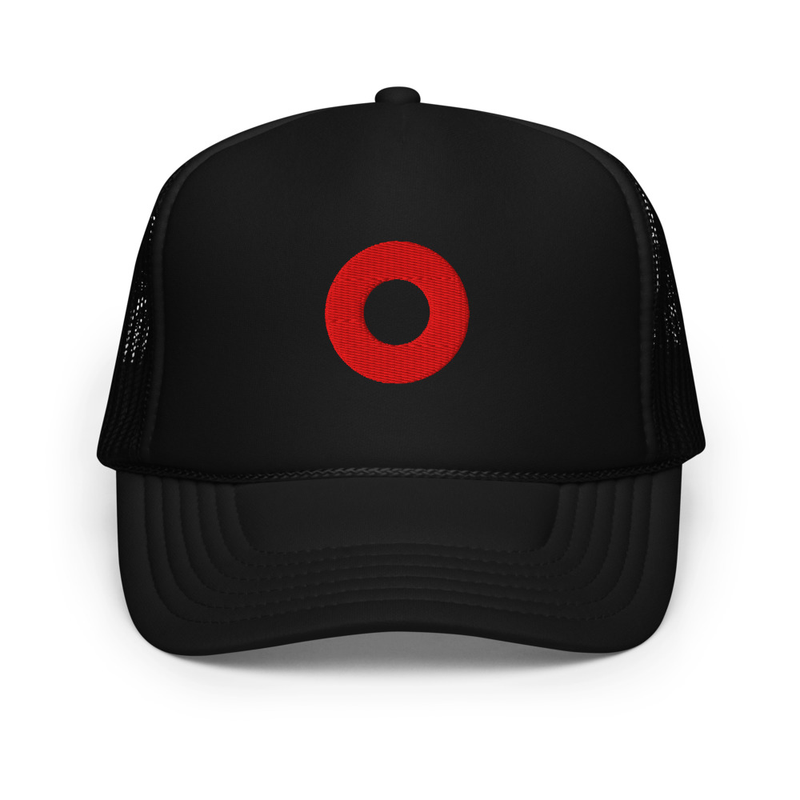 Red Circle Donut Embroidered Foam Trucker Hat