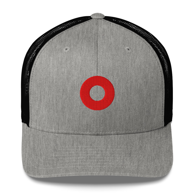 Red Circle Donut Embroidered Hat