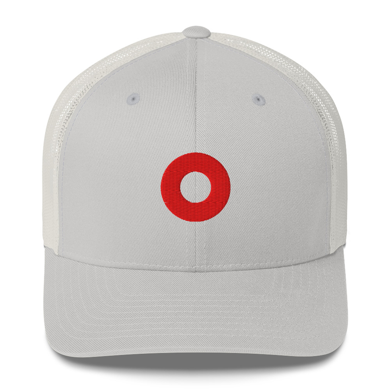 Red Circle Donut Embroidered Hat