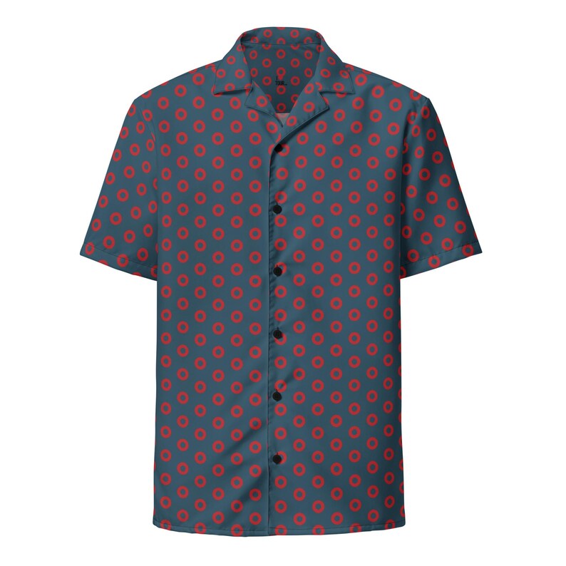 Phish Red Circle Donut Button Down Shirt- Phish Mens Gift - Red Circle Donuts Shirt - PHISH YEM Colors