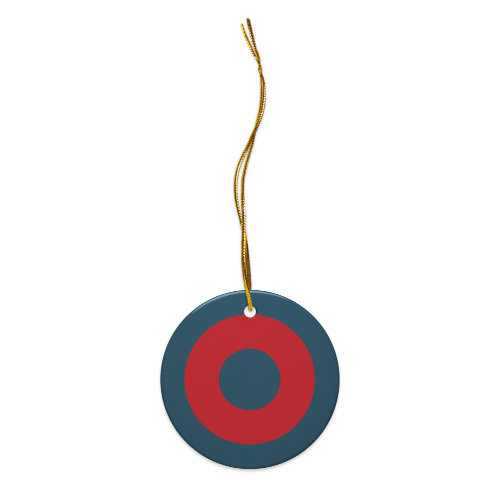 Red Circle Donut Ceramic ornament 