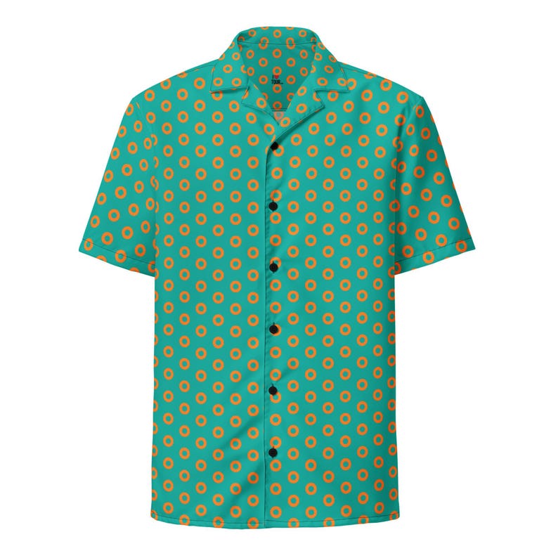Phish Green / Orange Circle Donut Button Down Shirt- Phish Mens Gift - Red Circle Donuts Shirt - PHISH Charleston