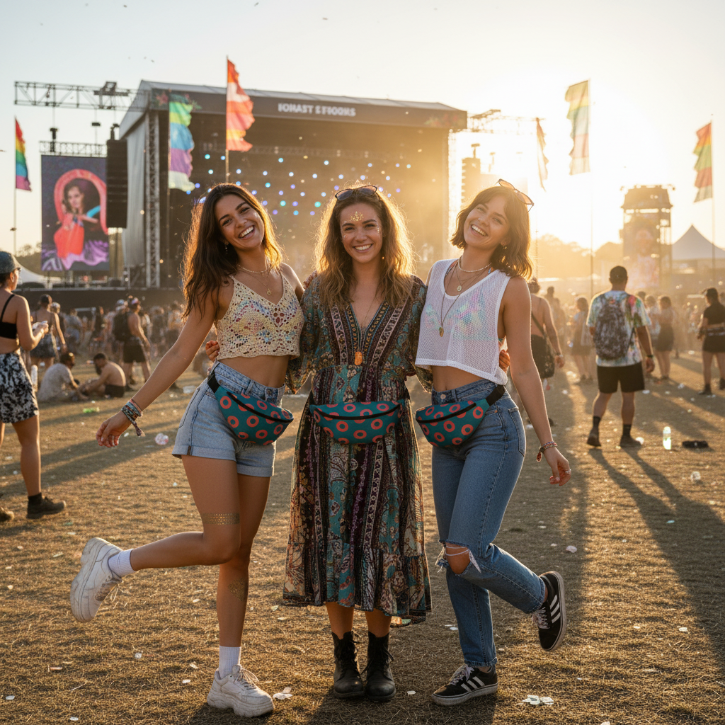 Red Circle Donut Fanny Pack - HEX