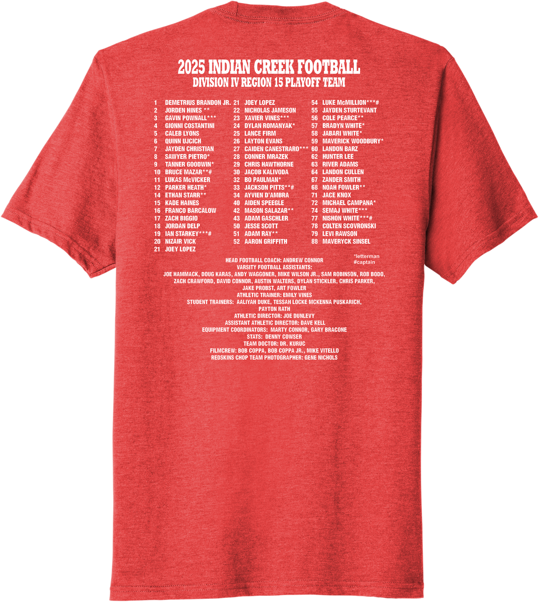Indian Creek Football 2025 Playoff Tri-Blend Tee