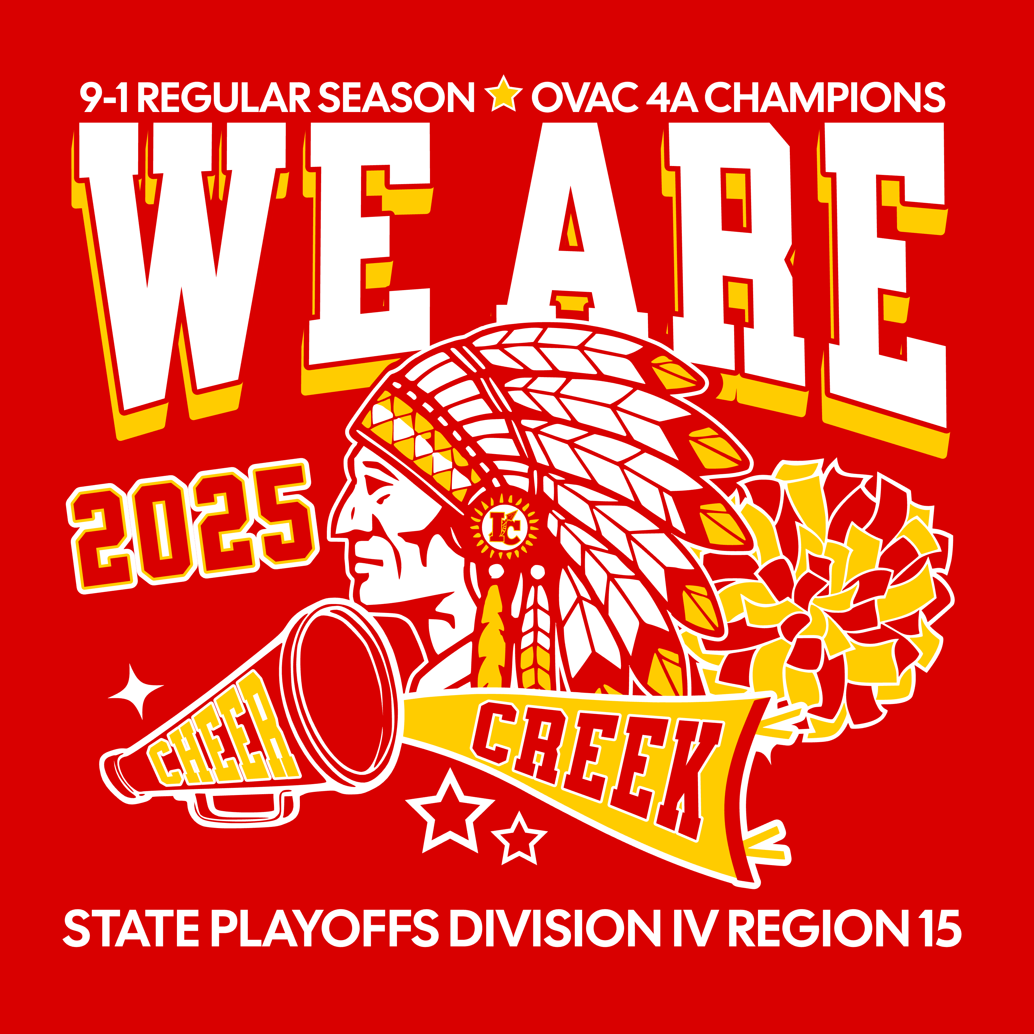 Indian Creek Football 2025 Playoff - Cheer Car Decal