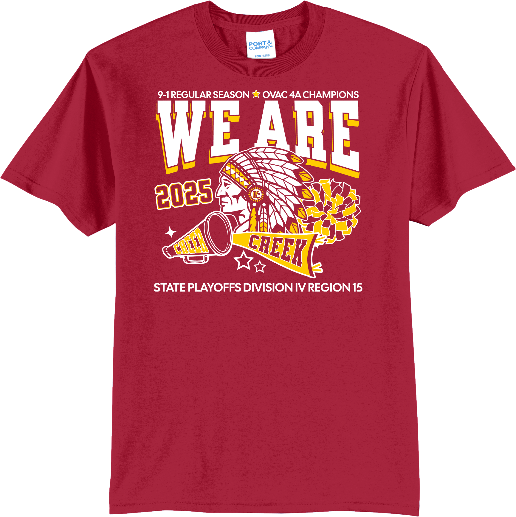 Indian Creek Football Playoff Shirt - Cheer 2025