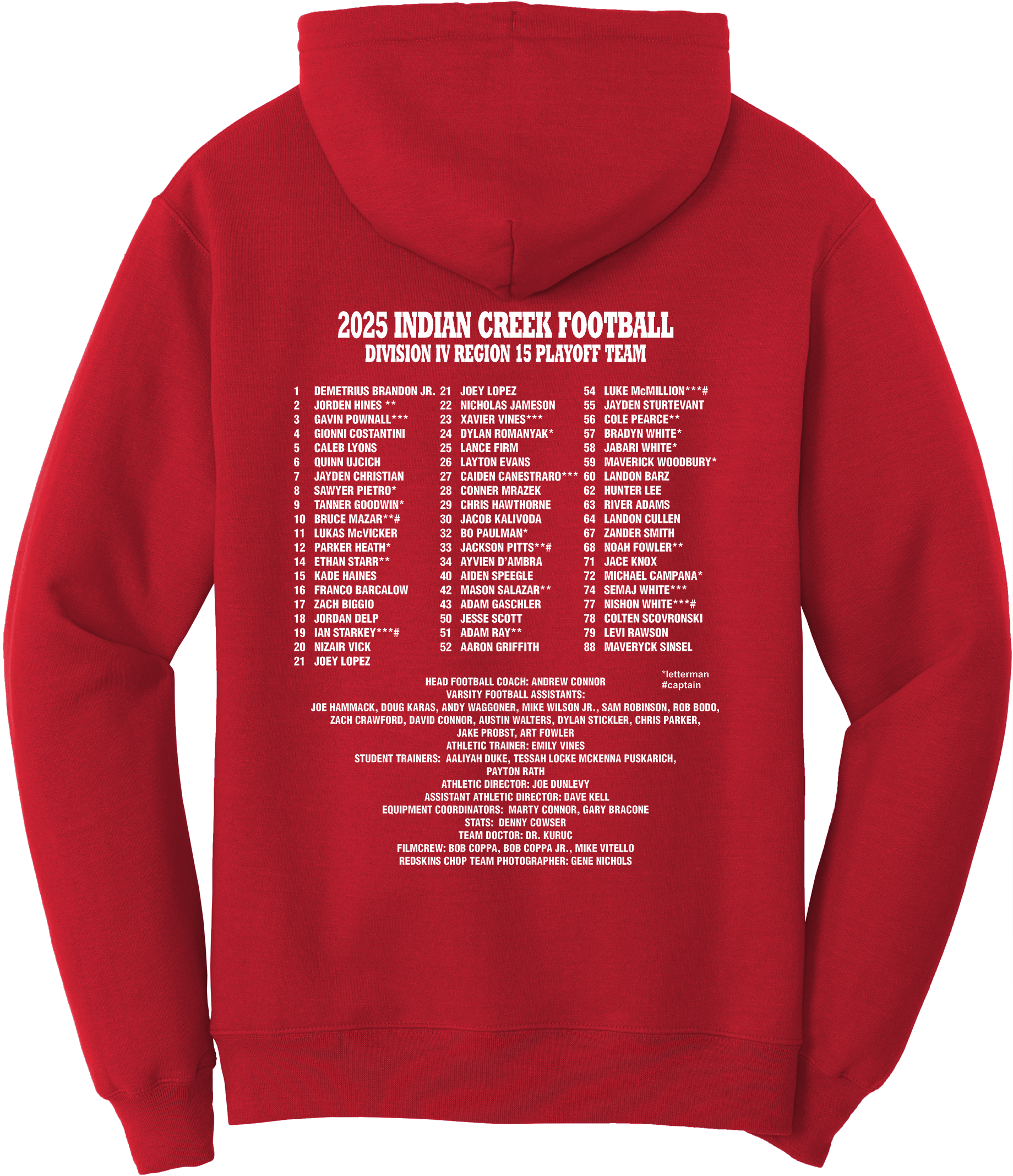 Indian Creek Football 2025 Playoff Hoodie