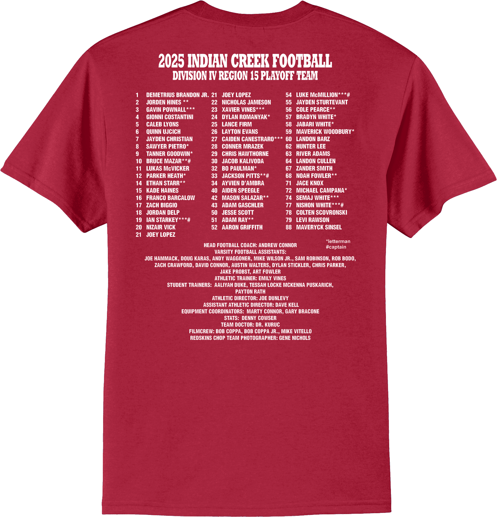 Indian Creek Football Playoff Shirt 2025