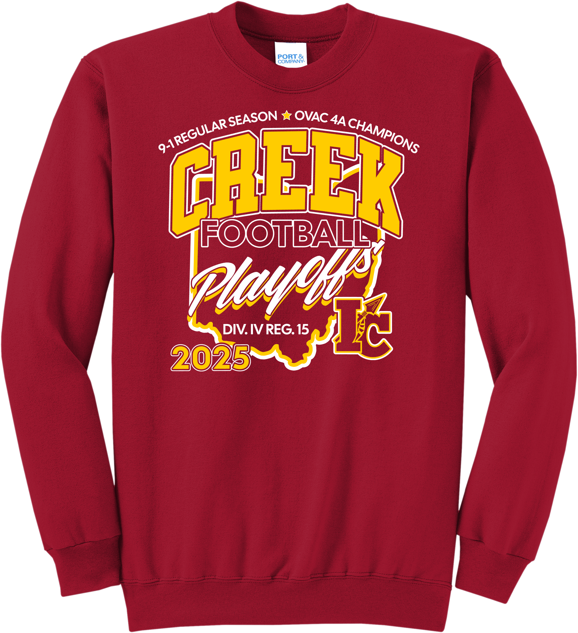 Indian Creek Football 2025 Playoff Crewneck Sweatshirt