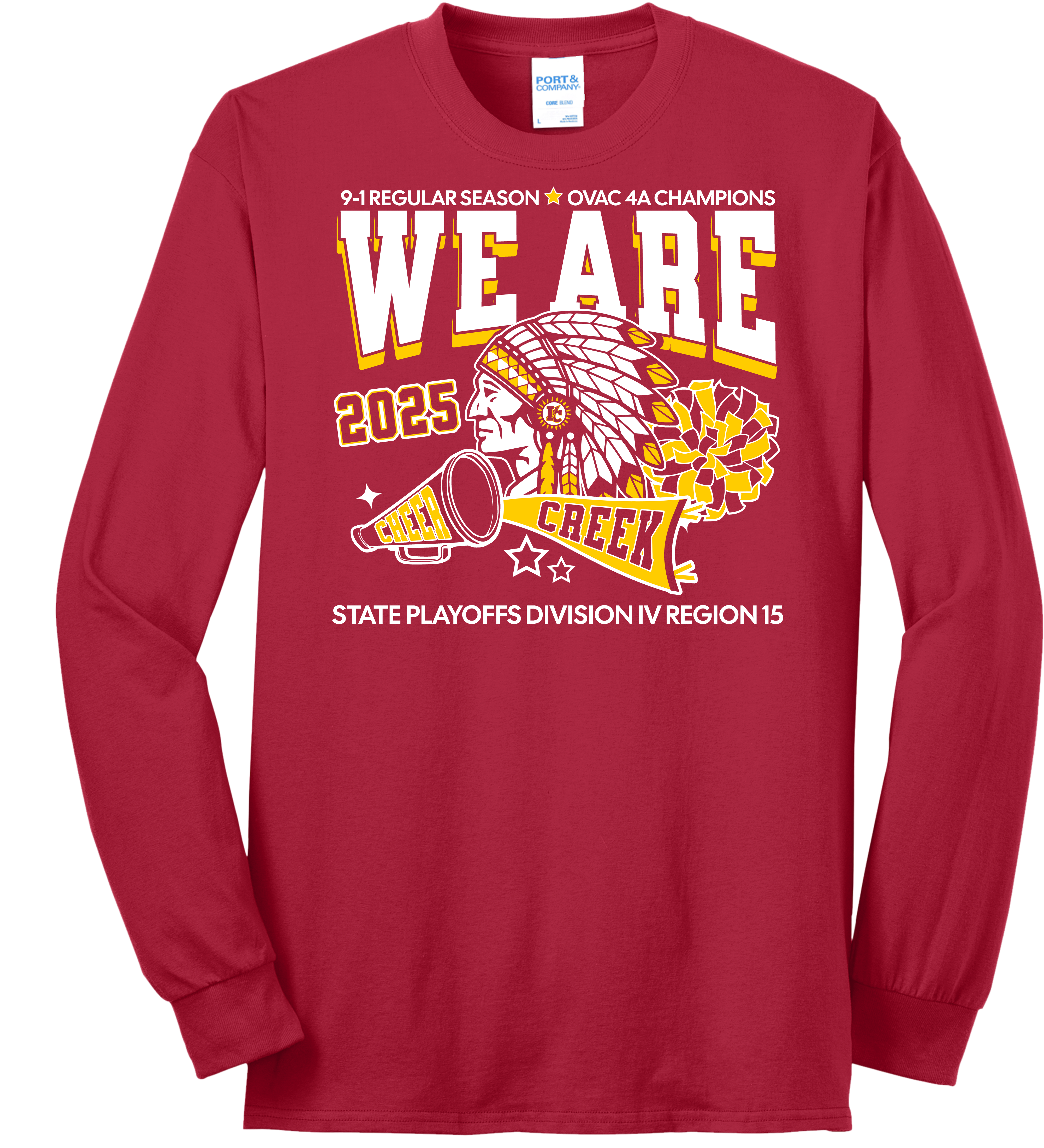 Indian Creek Football 2025 Playoff - Cheer Long Sleeve Shirt