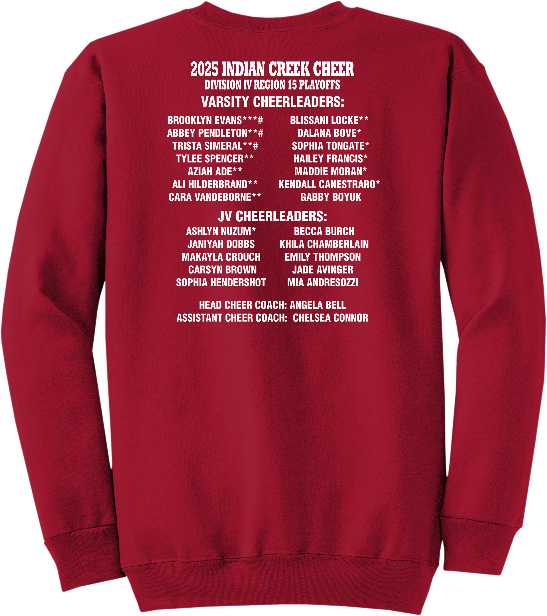 Indian Creek Football 2025 Playoff - Cheer Crewneck Sweatshirt