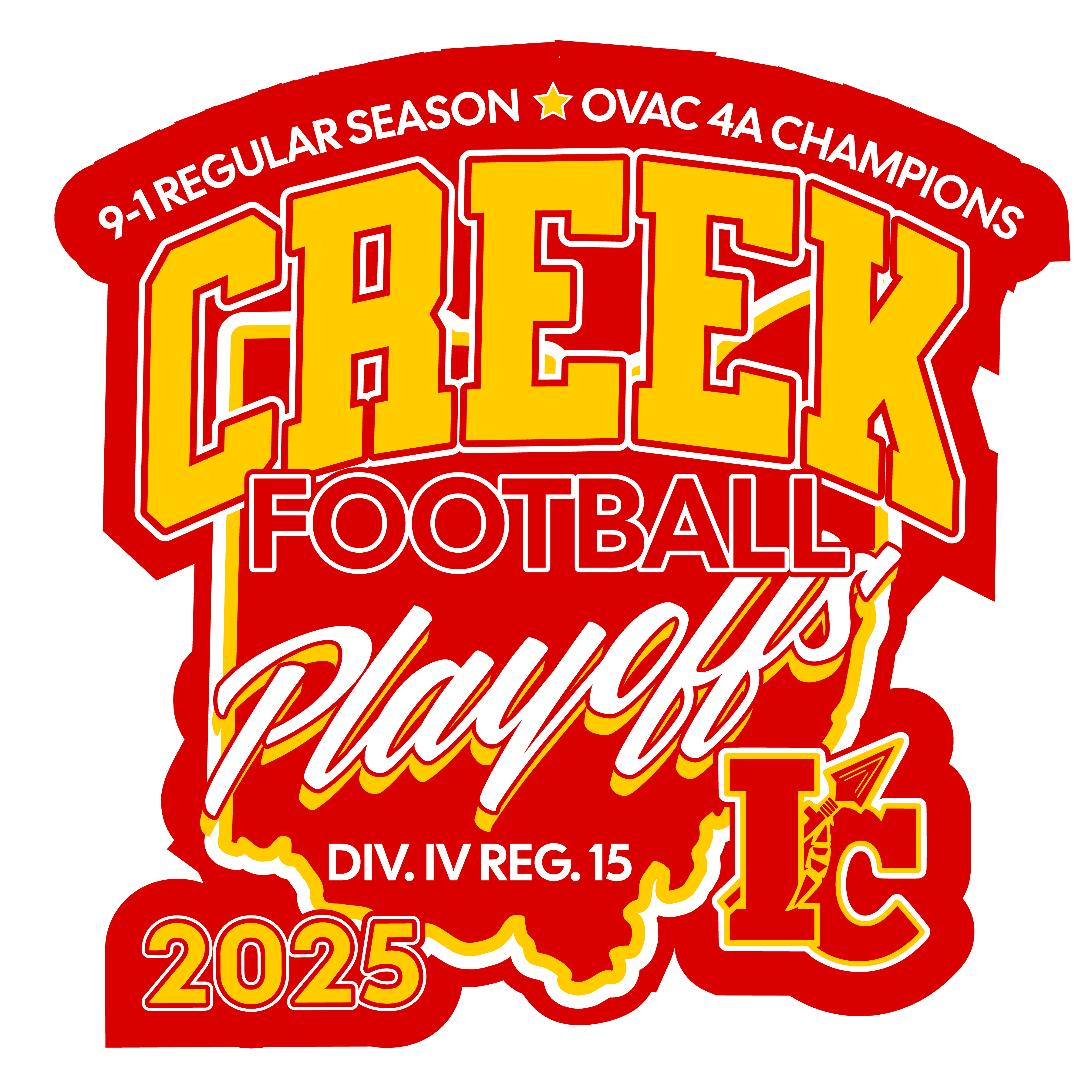 Indian Creek Football 2025 Playoff Car Decal