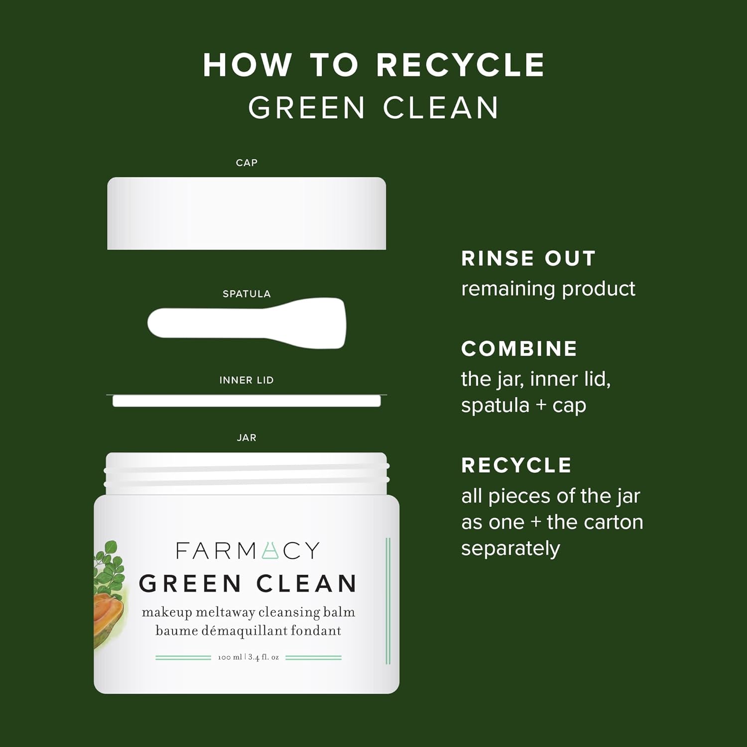 Farmacy Makeup Remover Cleansing Balm - Green Clean Waterproof Makeup Remover + Oil Based Cleanser