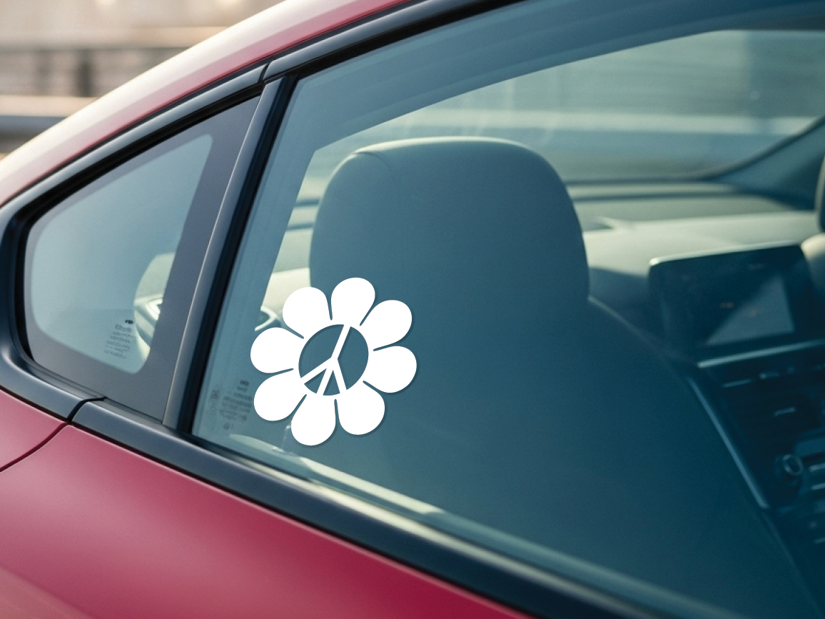 Peace Symbol Flower Vinyl Decal Sticker: Car, Window, Laptop