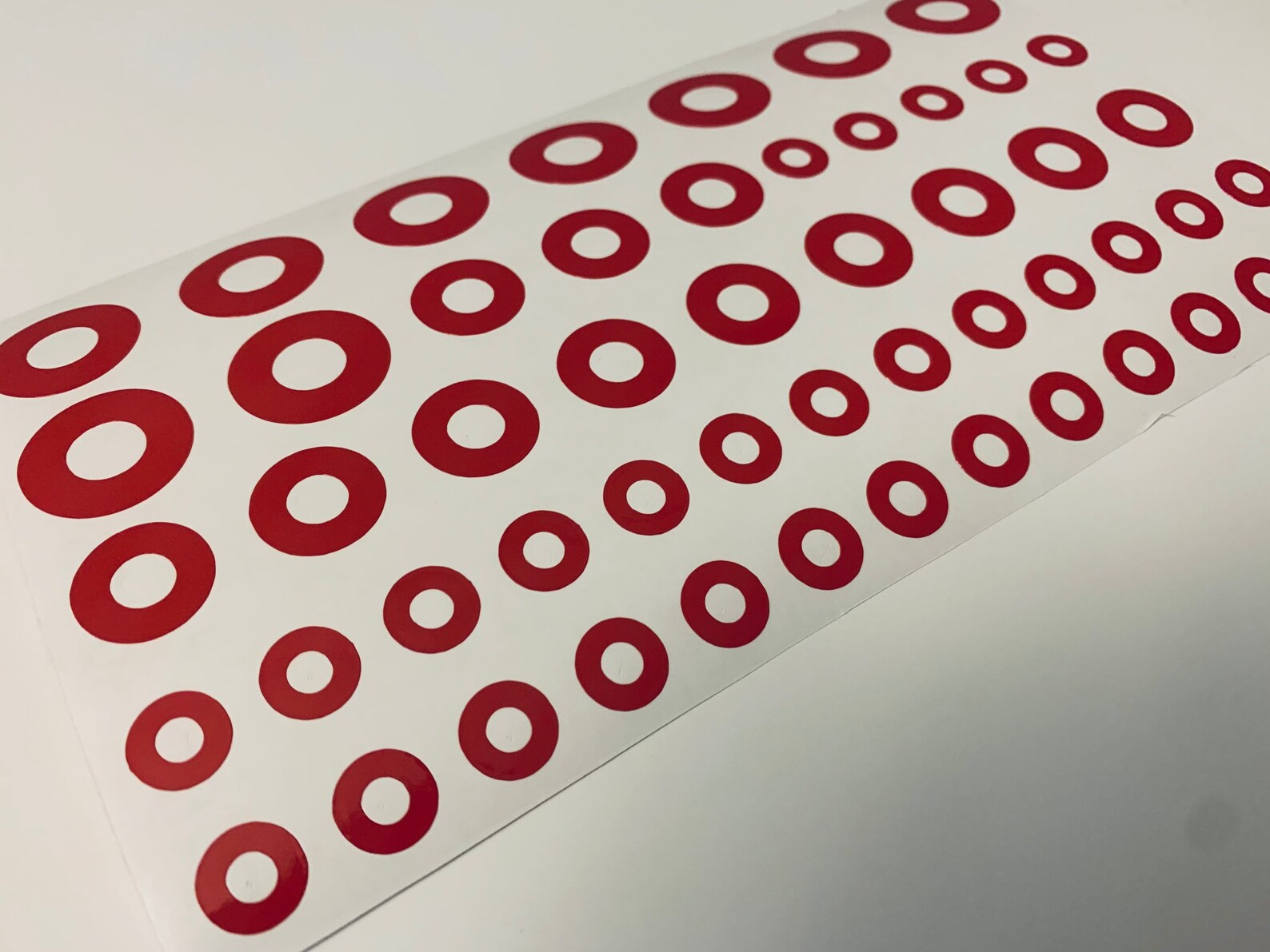 Red Circle Donut Sticker Sheet