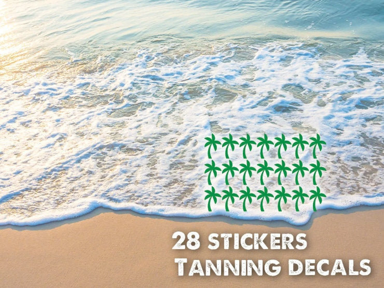 Palm Tree Tan Line Sticker