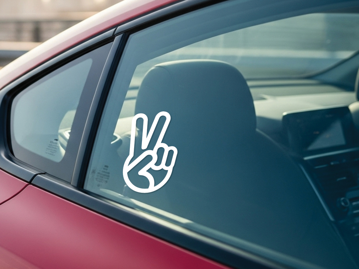Peace Fingers Vinyl Decal Sticker: Car, Window, Laptop