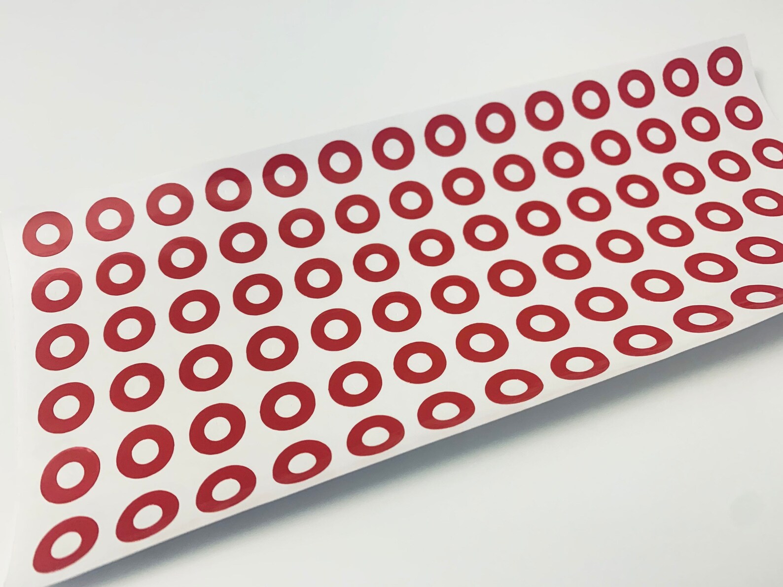 Red Circle Donut Sticker Sheet 