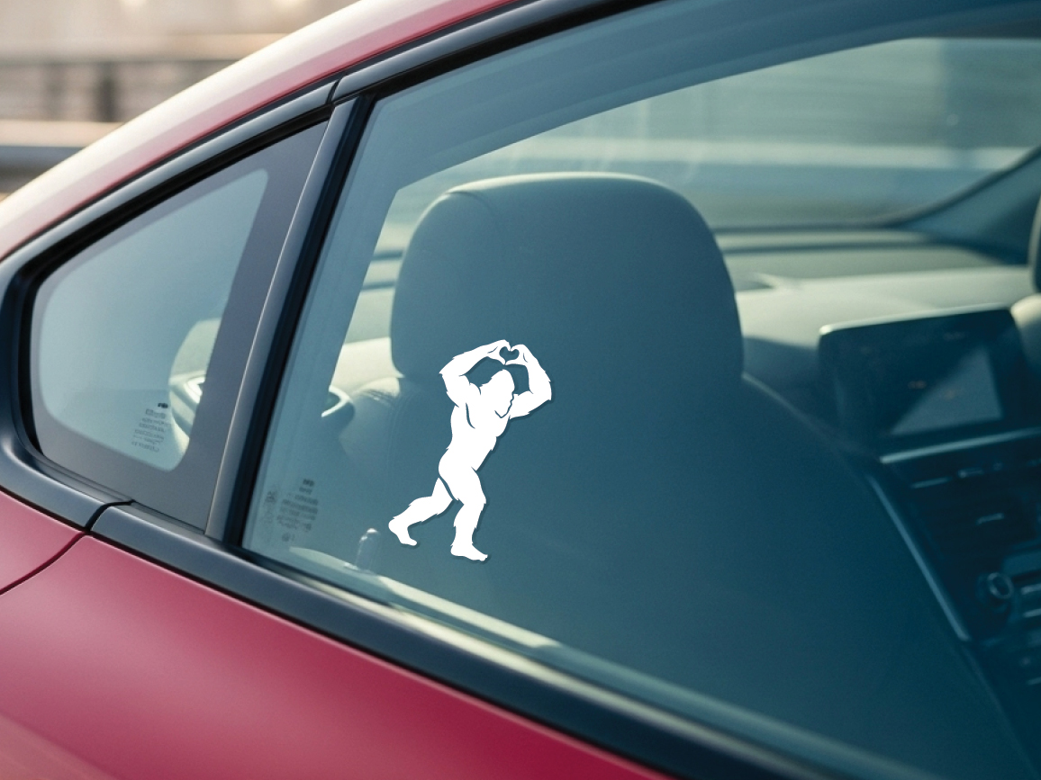 Bigfoot Sasquatch  Heart Hands Sticker Vinyl Decal