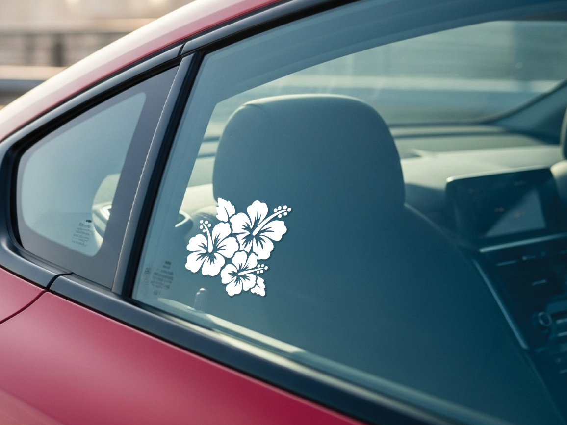 Three Hibiscus Vinyl Sticker Decal