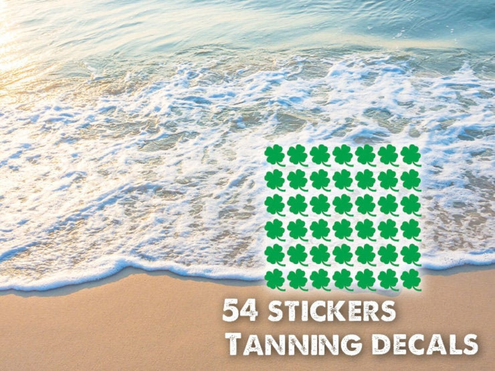 Four Leaf Clover Tan Line Sticker