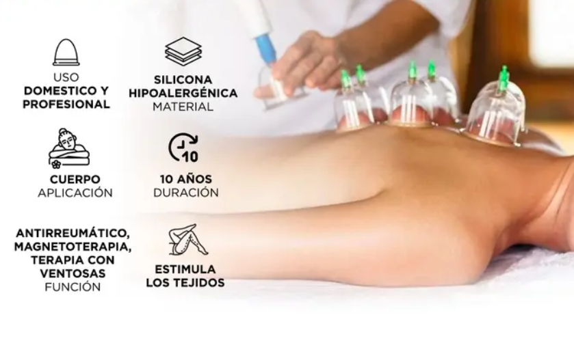 kit de ventosas con bomba para terapia